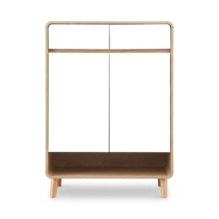 Artiss Shoe Rack Cabinet 20 Pairs Storage Cupboard Pine&White.