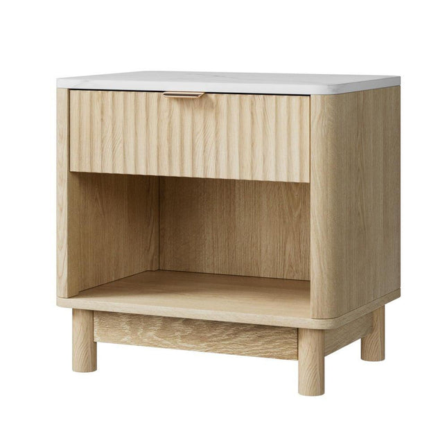 Artiss Bedside Table Nightstand 1 Drawer Shelves Pine.