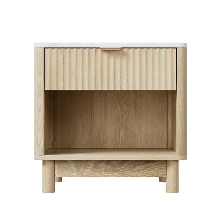 Artiss Bedside Table Nightstand 1 Drawer Shelves Pine.