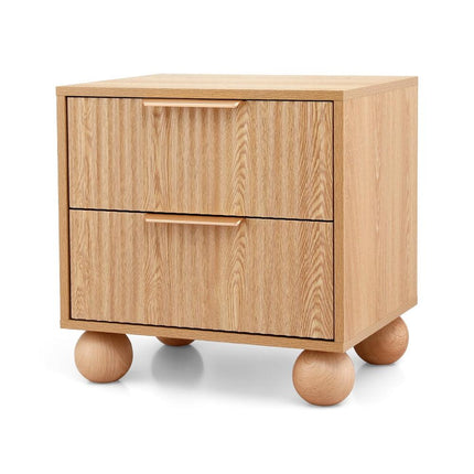 Artiss Rattan Bedside Table 2 Drawers Pine.