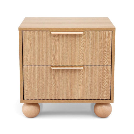 Artiss Rattan Bedside Table 2 Drawers Pine.