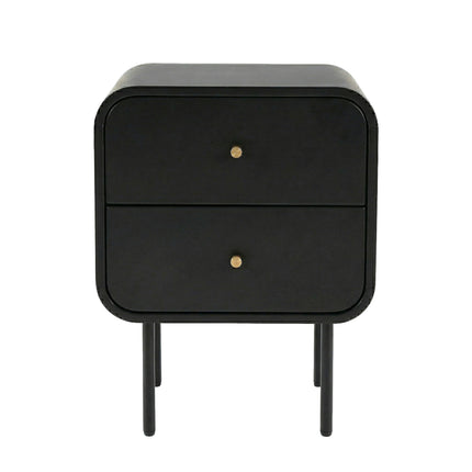 Artiss Bedside Table 2 Drawers Side End Table Nightstand Black.