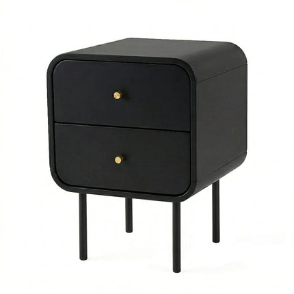 Artiss Bedside Table 2 Drawers Side End Table Nightstand Black.