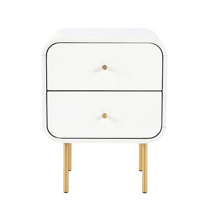 Artiss Bedside Table 2 Drawers Side End Table Nightstand White.