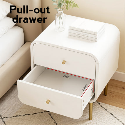 Artiss Bedside Table 2 Drawers Side End Table Nightstand White.