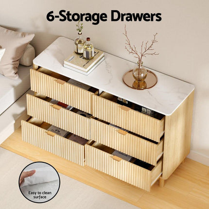 Artiss 6 Chest of Drawers Dresser Table Pine.