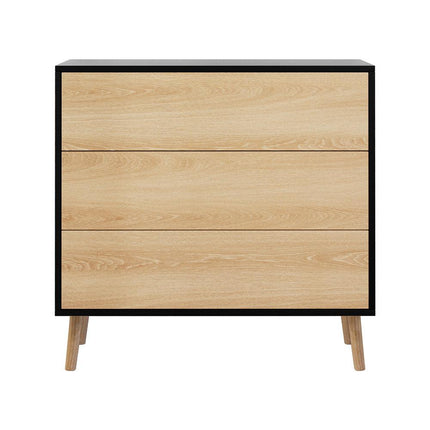 Artiss 3 Chest of Drawers Dresser Table Black&Pine.