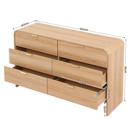 Artiss 6 Chest of Drawers Dresser Cabinet Pine.
