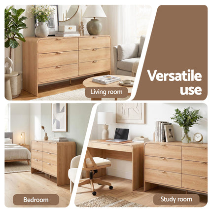 Artiss 6 Chest of Drawers Dresser Cabinet Pine.
