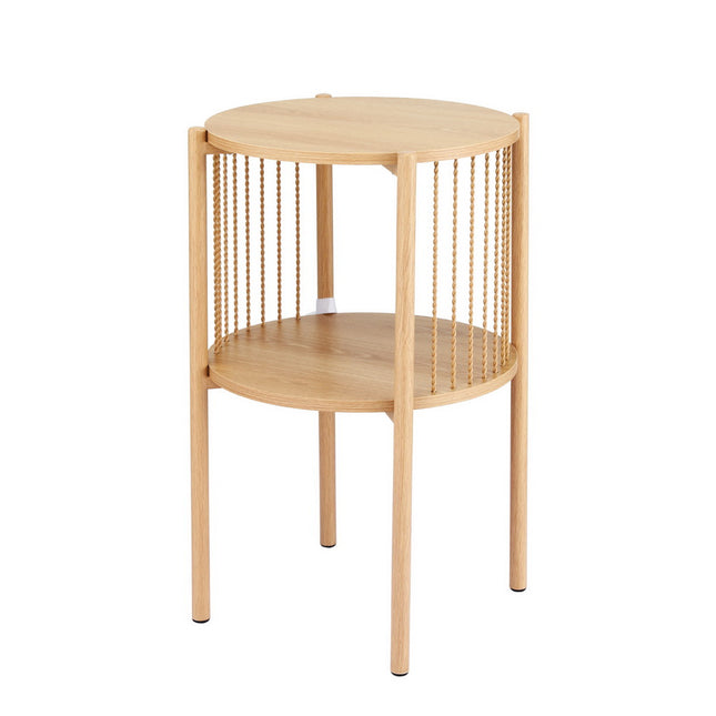 Artiss Coffee Table 2-Tier Round Wood.