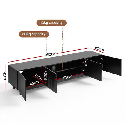 Artiss TV Unit Entertainment Unit Storage Cabinet 180cm Black.