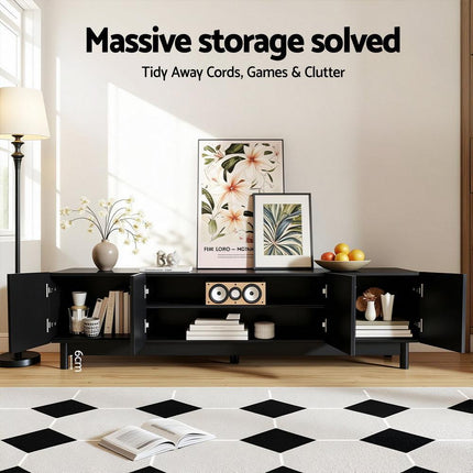 Artiss TV Unit Entertainment Unit Storage Cabinet 180cm Black.