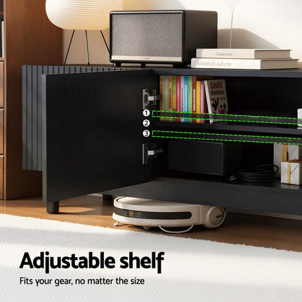 Artiss TV Unit Entertainment Unit Storage Cabinet 180cm Black.