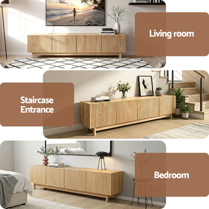 Artiss TV Unit Entertainment Unit Storage Cabinet 180cm Pine.
