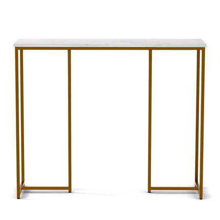 Artiss Console Table Marble Effect White&Gold.