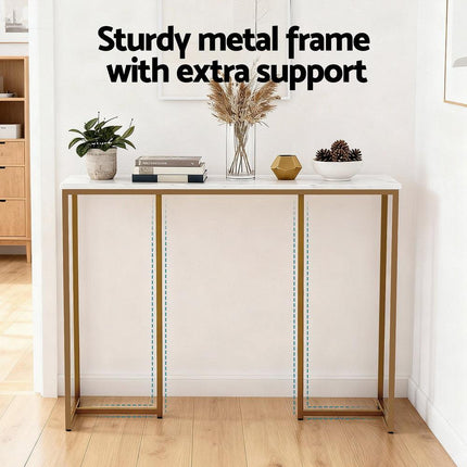 Artiss Console Table Marble Effect White&Gold.
