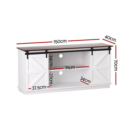 Artiss Buffet Sideboard Storage Cabinet Kitchen Cupboard Sliding Doors White.