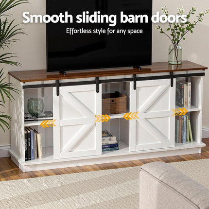 Artiss Buffet Sideboard Storage Cabinet Kitchen Cupboard Sliding Doors White.
