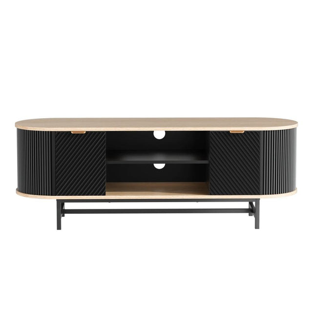 Artiss TV Unit Entertainment Unit Storage Cabinet Black Pine.