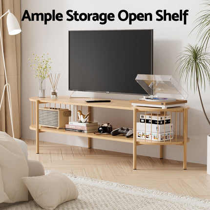Artiss TV Unit Entertainment Unit Storage Shelf 148cm Pine.