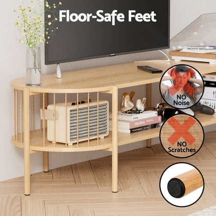 Artiss TV Unit Entertainment Unit Storage Shelf 148cm Pine.
