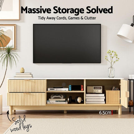 Artiss TV Unit Entertainment Unit Storage Drawer Shelf 150cm Pine.