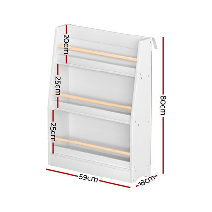 Keezi Kids Bookshelf 3 Tiers Storage Children Bookcase Organiser Display Shelf.