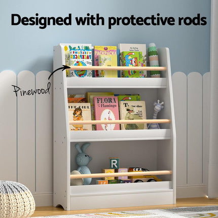 Keezi Kids Bookshelf 3 Tiers Storage Children Bookcase Organiser Display Shelf.
