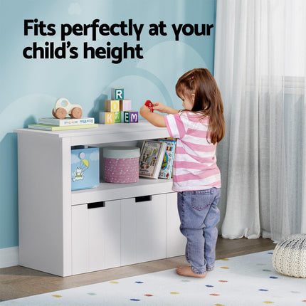 Keezi Kids Bookshelf 3 Drawers Storage Children Bookcase Toy Organiser Display.