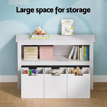 Keezi Kids Bookshelf 3 Drawers Storage Children Bookcase Toy Organiser Display.