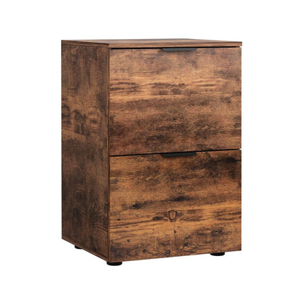 Artiss Filing Cabinet Files Storage Office Shelves File Organiser Rustic Brown 2 Drawer.
