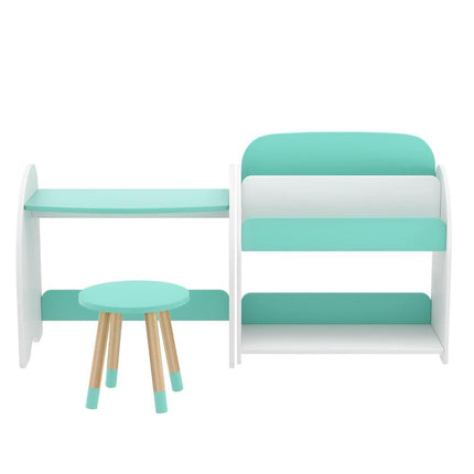 Keezi Kids Bookshelf 2 In 1 Table Chair Set Bookcase Toys Shelves Children Organiser.