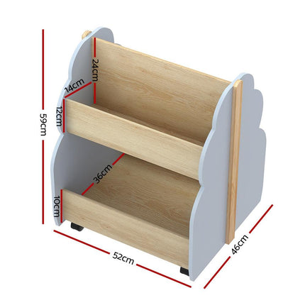 Keezi Kids Toy Box Bookshelf Storage Bookcase Organiser Display Shelf.
