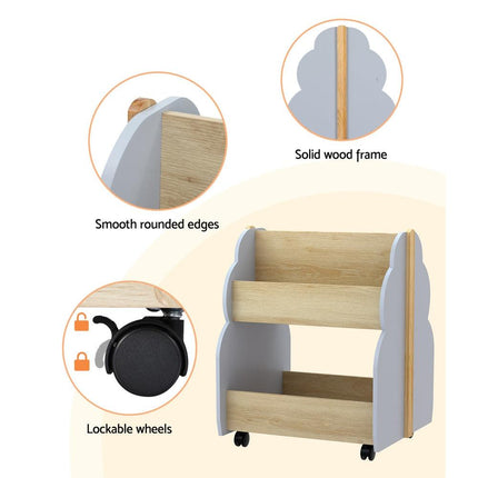 Keezi Kids Toy Box Bookshelf Storage Bookcase Organiser Display Shelf.