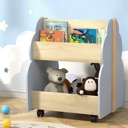 Keezi Kids Toy Box Bookshelf Storage Bookcase Organiser Display Shelf.