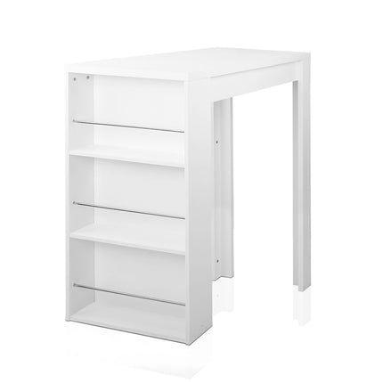 Artiss Bar Table 3-tier Storage Shelves White.