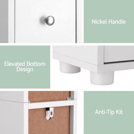 Artiss Bathroom Storage Cabinet 180cm Tall Slim Floor Cupboard Toilet Narrow Linen Tower.
