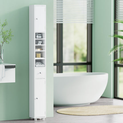 Artiss Bathroom Storage Cabinet 180cm Tall Slim Floor Cupboard Toilet Narrow Linen Tower.