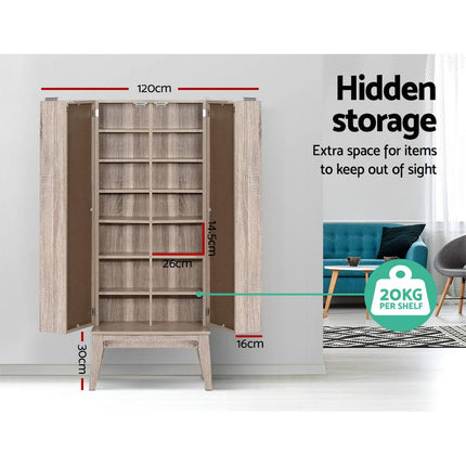Artiss Bookshelf CD Storage Rack - BERG Oak.