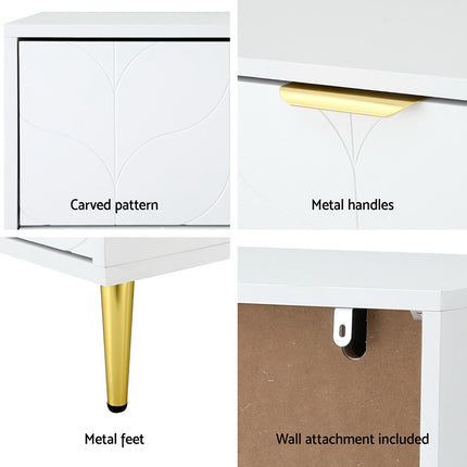 Artiss 3 Chest of Drawers Lowboy Cabinet White.