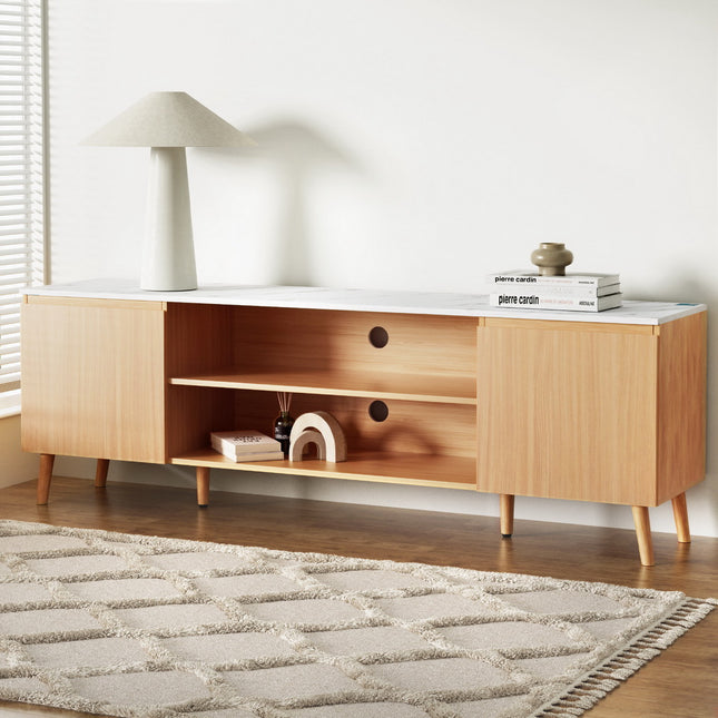 Artiss TV Cabinet Entertainment Unit Stand 180CM Pine White.