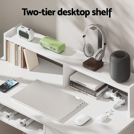 Artiss Computer Desk Shelf Drawer Cabinet White 100CM.