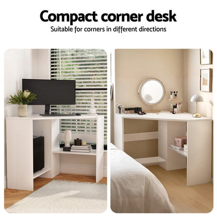 Artiss Corner Computer Desk Shelves CPU Stand L-shape Home Office Workstation Desks.