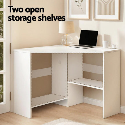 Artiss Corner Computer Desk Shelves CPU Stand L-shape Home Office Workstation Desks.