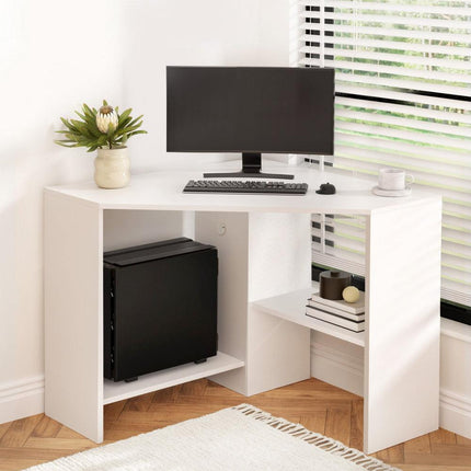 Artiss Corner Computer Desk Shelves CPU Stand L-shape Home Office Workstation Desks.