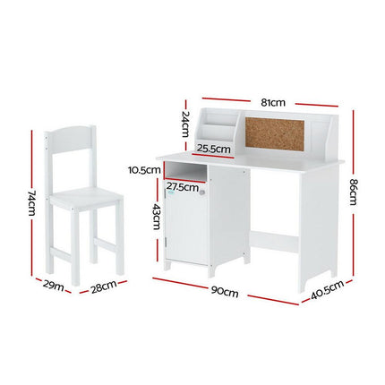 Keezi Kids Table and Chair Set Children Study Play Toys Desk w/ Cabinet Storage.