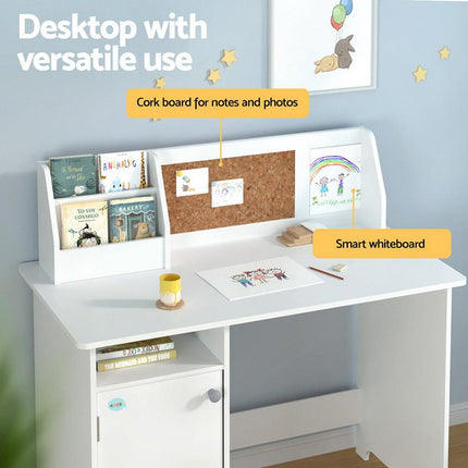 Keezi Kids Table and Chair Set Children Study Play Toys Desk w/ Cabinet Storage.