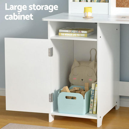 Keezi Kids Table and Chair Set Children Study Play Toys Desk w/ Cabinet Storage.