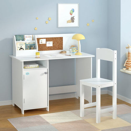 Keezi Kids Table and Chair Set Children Study Play Toys Desk w/ Cabinet Storage.