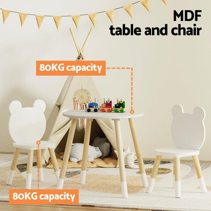 Keezi 3 Piece Kids Table and Chairs Set Activity Playing Study Children Desk.